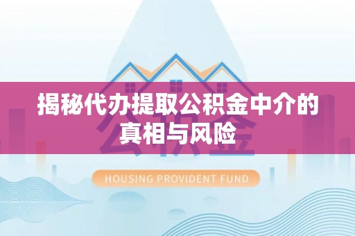 镇海揭秘代办提取公积金中介的真相与风险