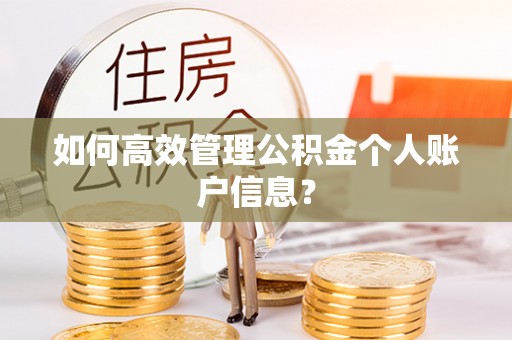 镇海如何高效管理公积金个人账户信息？