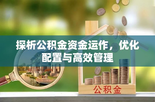 镇海探析公积金资金运作，优化配置与高效管理